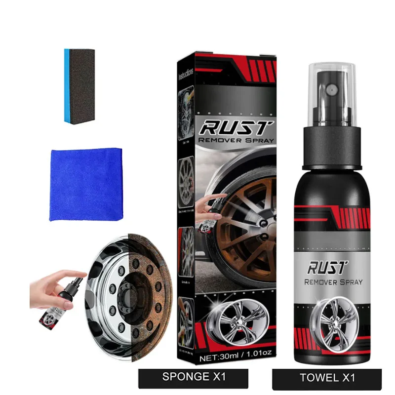 30 Rust Remover Spray Set Car Care Cleaner Metal Chrome Paint Cleaning Anti Deterioration Wheel Care Car Cleaning Tools