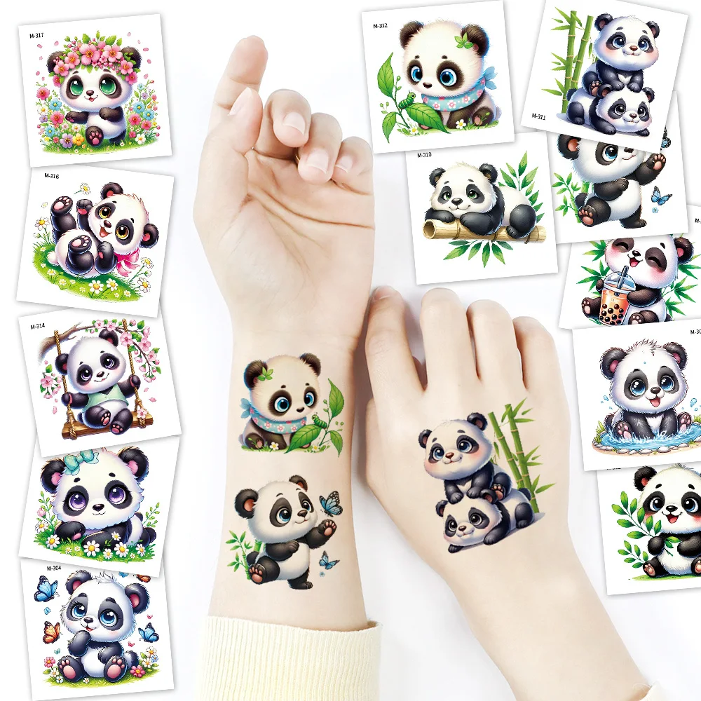 20 Sheets Cute Panda Animal Temporary Tattoo Stickers, Ideal For Slumber & Birthday Party Supplies, Goodie Bag Fillers, Gifts