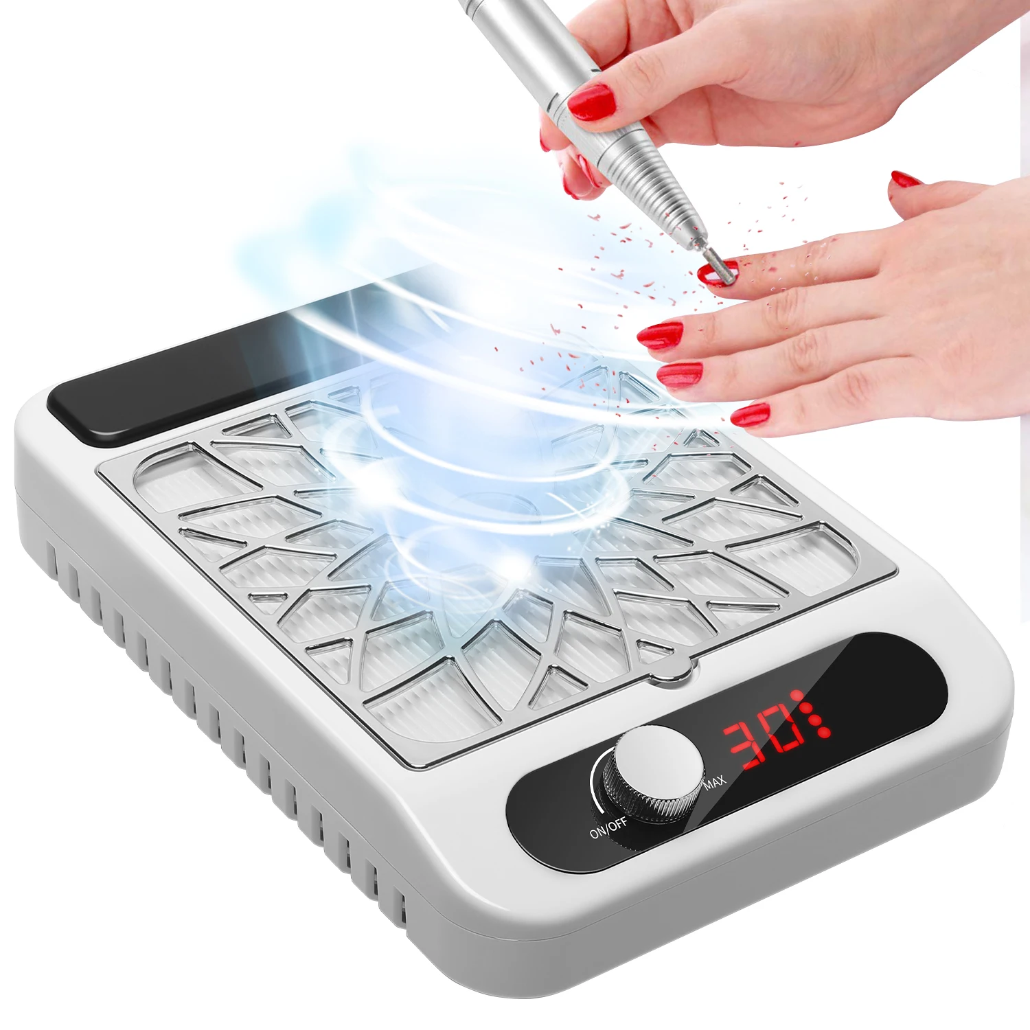 3000RPM Nail Dust Collector Adjustable Suction Nail Dust Extractor Manicure Fan Vacuum Cleaner for Salon Use