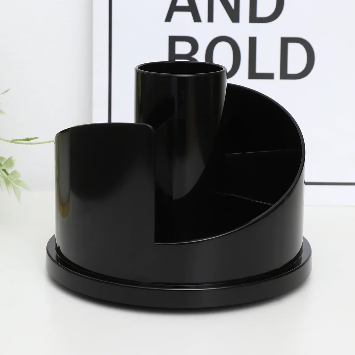 

Black Creative Pencil Cups Rotatable Pen Container Pencil Holder Plastic Container Decoration Desk Organizer