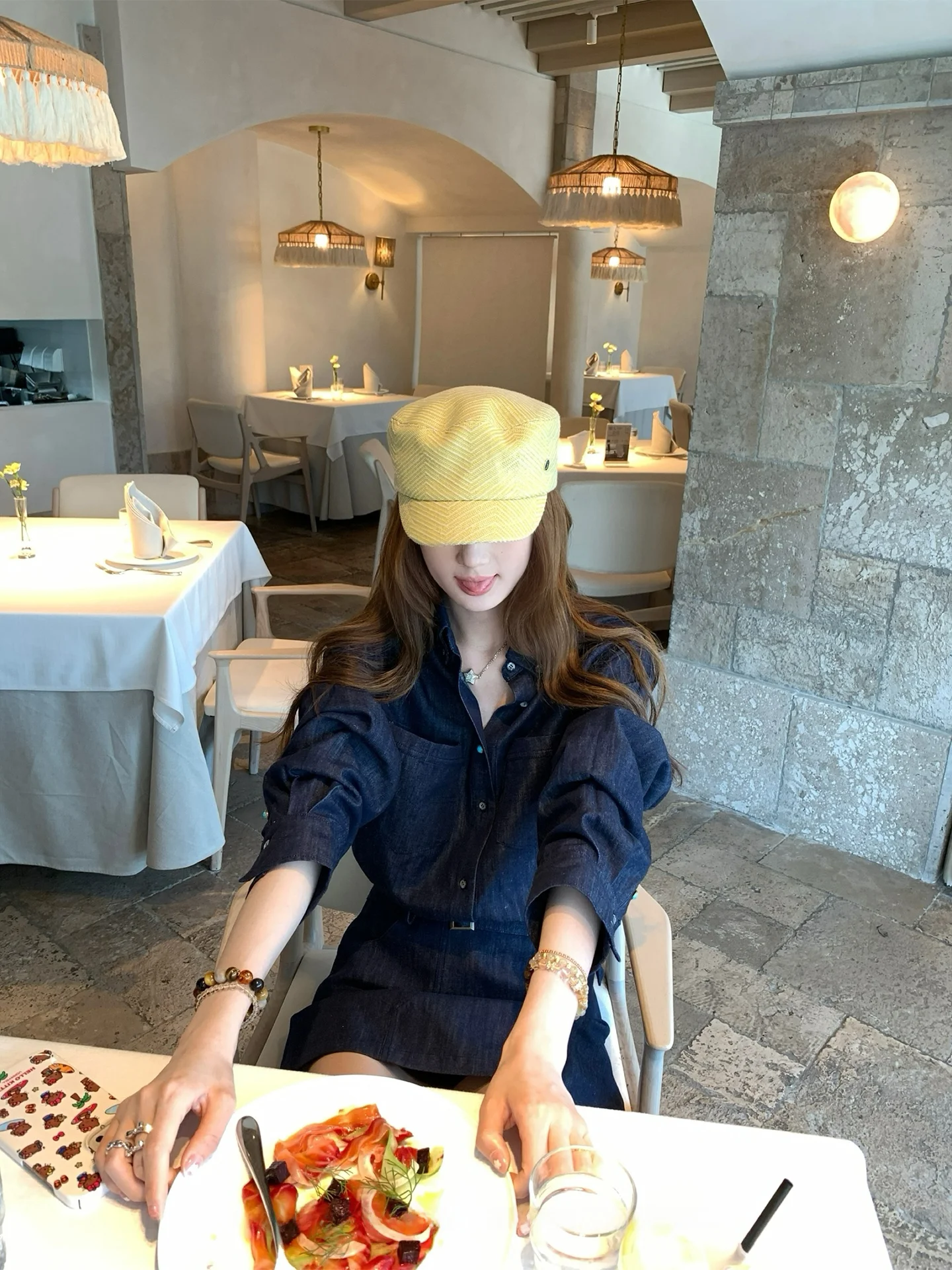 

Модный женский костюм-двойка из денима и льна с длинным рукавом, юбкой и пуговицами