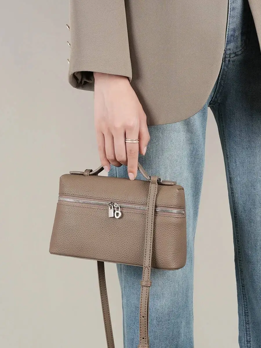 Trendy Lunch Box Women's Crossbody Oulder Bag Small Design Korean Sle Ular 2025 Handbag Leather Material