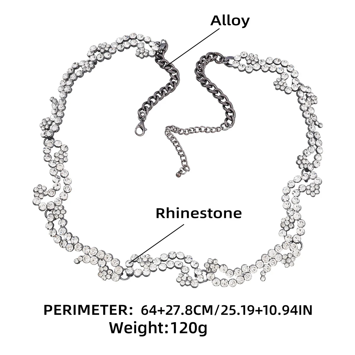 Za unikalny metalowy klejnot białe pasy kryształowe dla kobiet 2023 urok luksusowy jasny stop Rhinestone talia łańcuch Lady Belly Bodychains