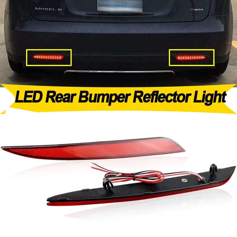 

2 шт. автомобильный светодиодный отражатель указателя поворота, лампа бампера, стоп-сигнал для Tesla Model S 2012-up, задний фонарь OEM # 6007705-00-B