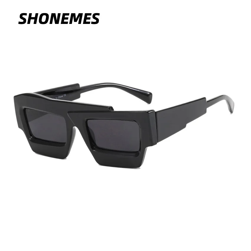 SHONEMES Oversized Funny Sunglasses Asymmetrical Frame Shades Mixed Color Outdoor UV400 Sun Glasses for Men Women