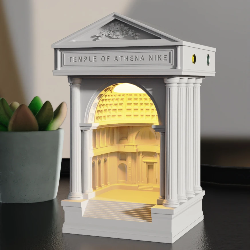 Pantheon plaster atmosphere light bedside light bedroom night light personalized birthday gift usb charging ornament