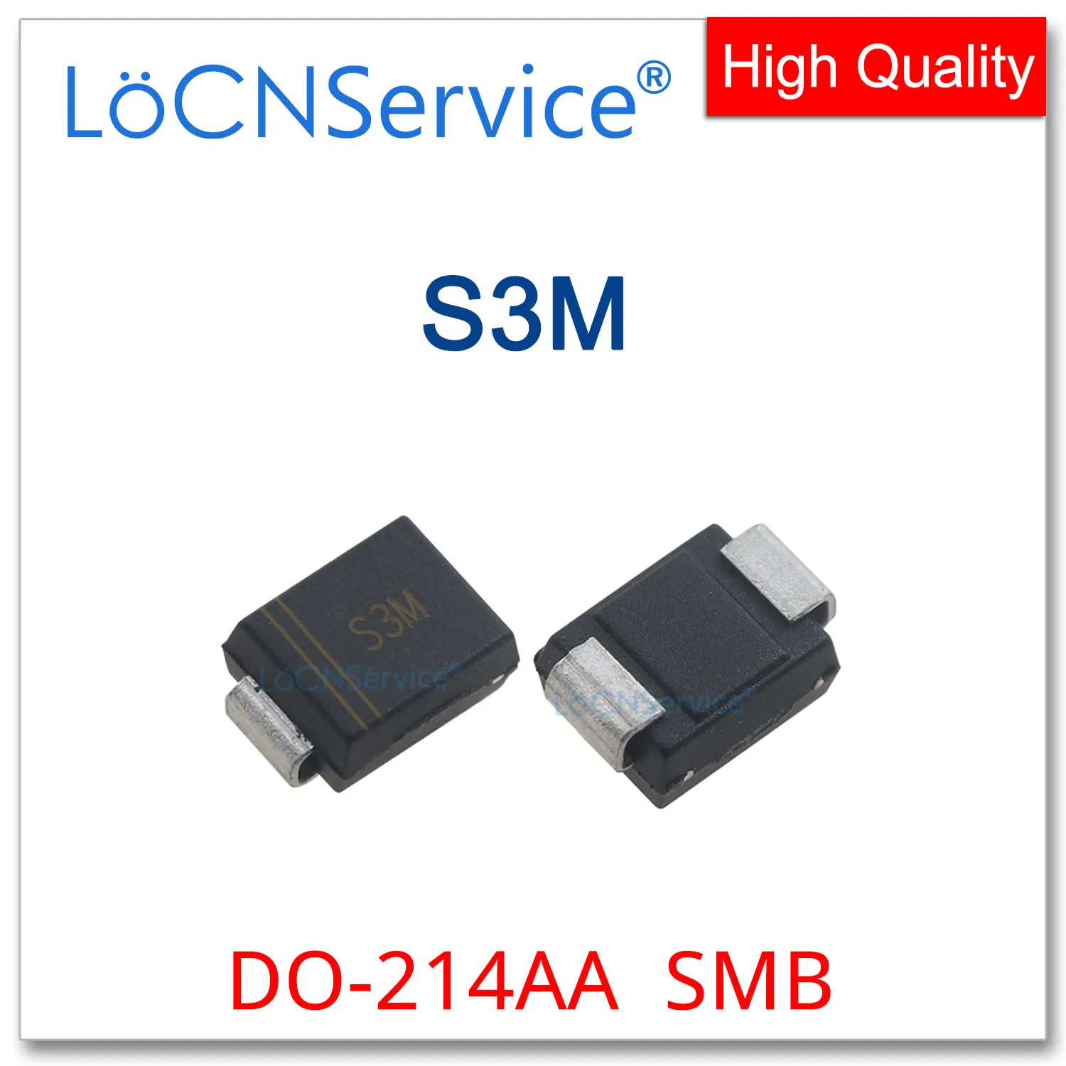 LoCNService 3000PCS S3M SMB 3A 1000V DO-214AA  SMD Schottky Rectifier Diode Chinese High Quality