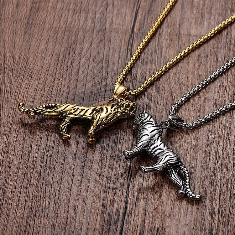 Tiger man pendants titanium steel stainless steel necklace