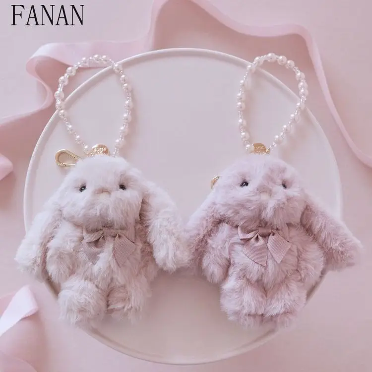 

Rabbit Pendant Handheld One Shoulder Bags Bow Cute Key Chain Sweet Bag Pendants for Girl Fashion Women's Handbags Ornament