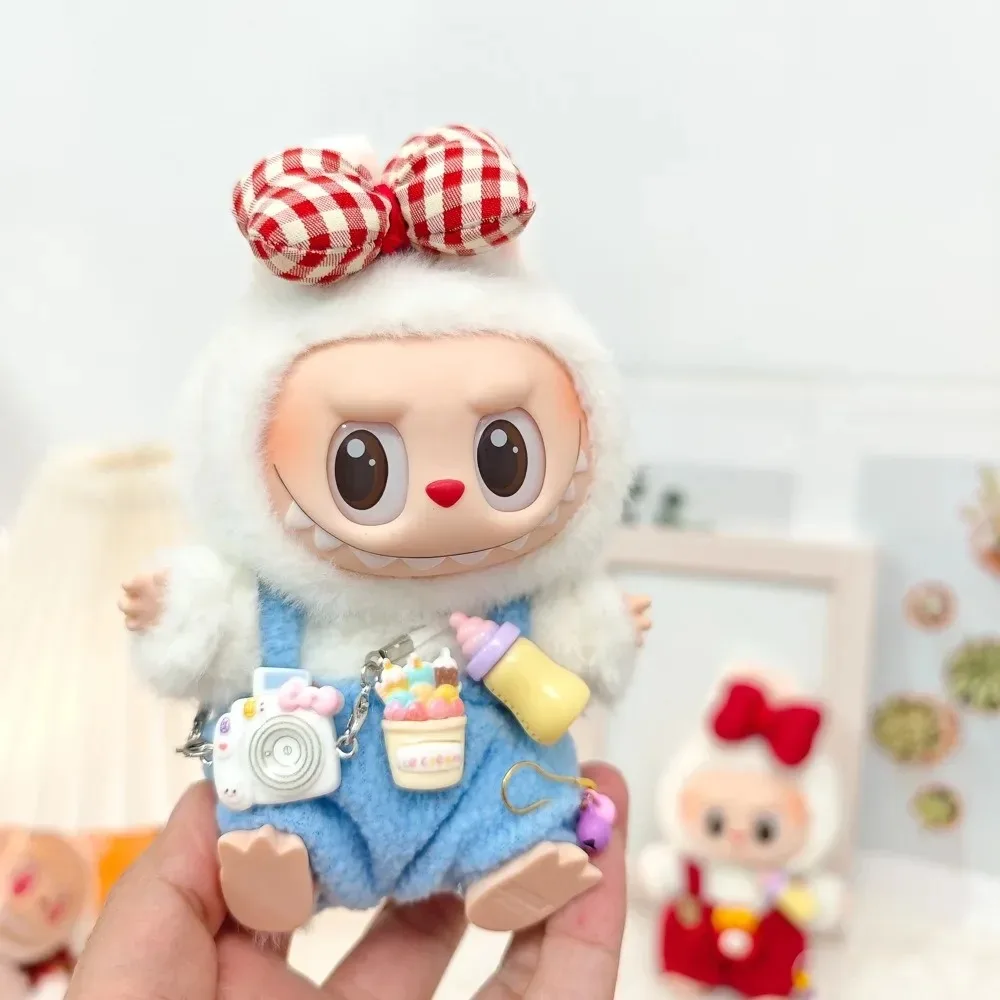

Mini Doll'S Clothes Outfit Accessories for Kpop Exo 15-17cm Labubu and 10cm Cotton Doll Sweet Bottle Overalls Suit Clothing Gift