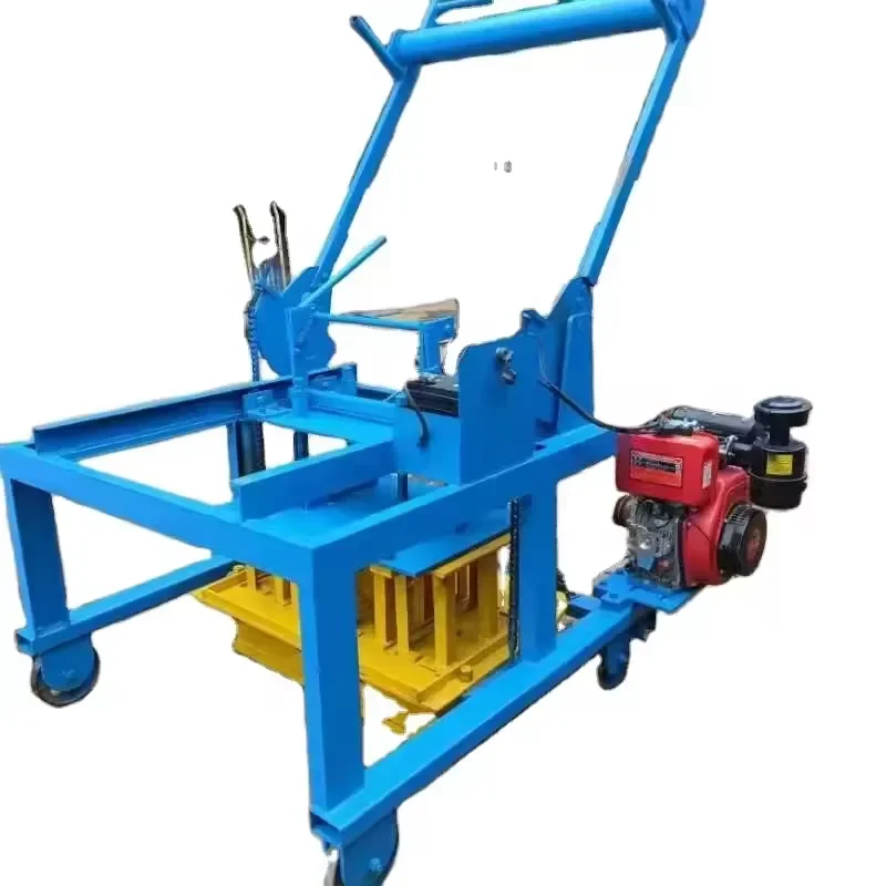 Paving Blocks Making Machinery Movable Mobile Diesel Engine Egg Laying Concrete Hollow Block Making Machine with Wheels