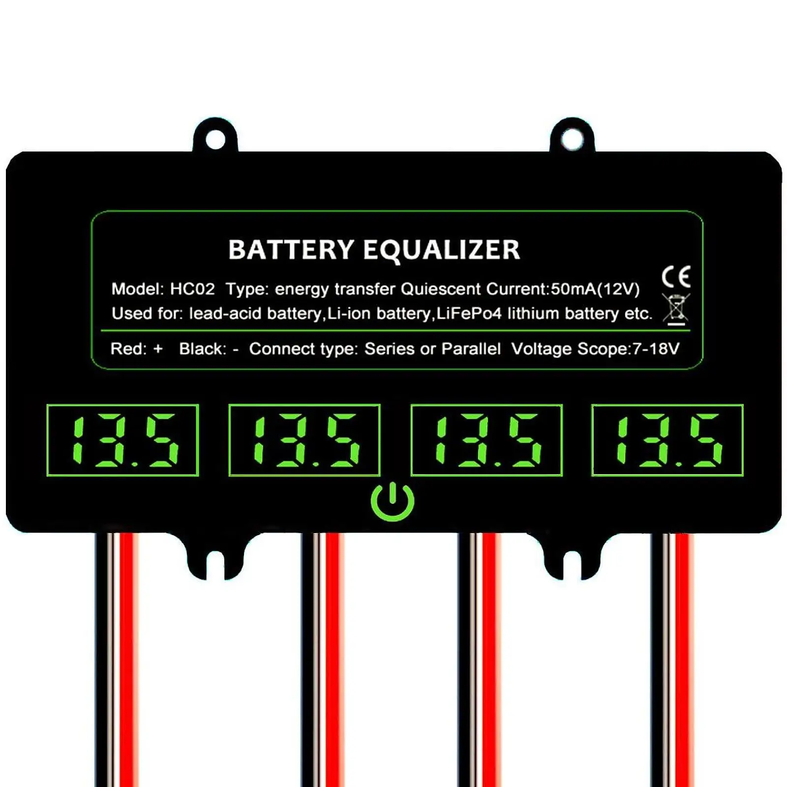 Multifunctional Battery Converter 48V Equalizer for 4x12v Li Battery Balancer HC02 LED Voltage Checker Regulator for Car Battery