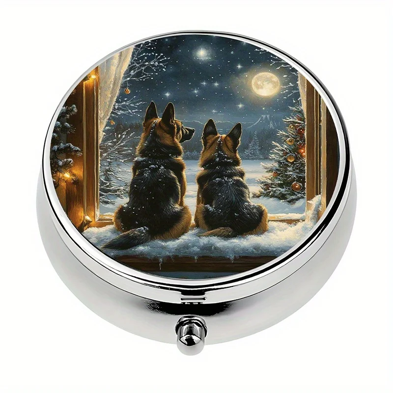 1 piece, 3-compartment pill box, portable dog pill box, wallet-sized pill box for carrying, travel gift