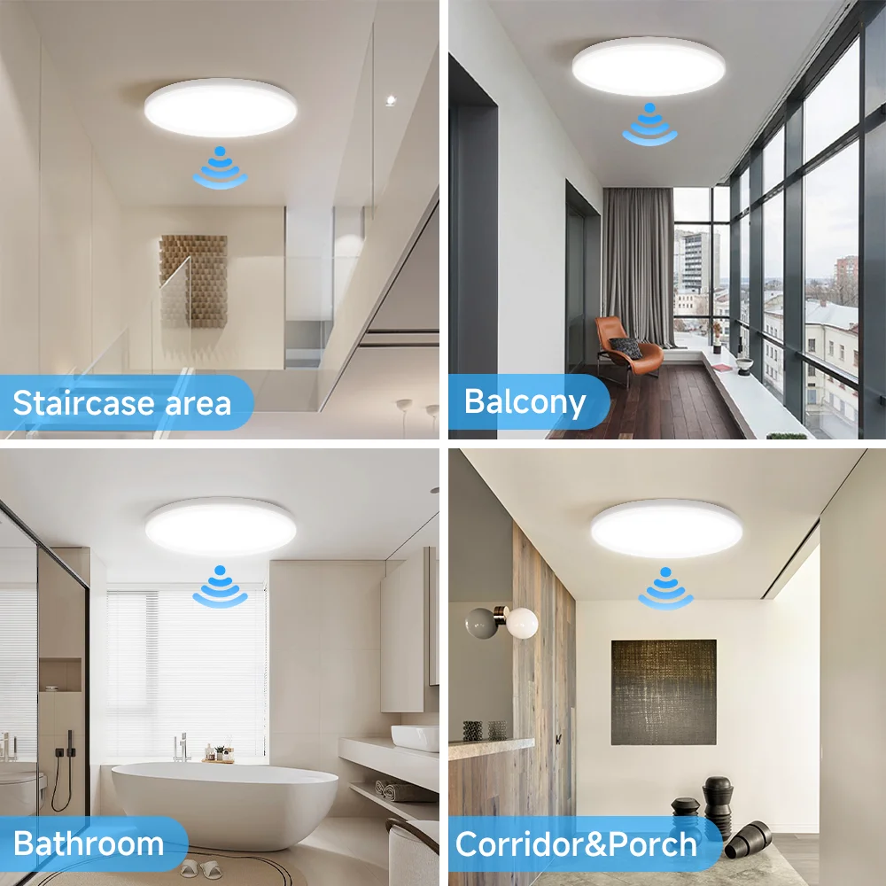 Waterproof Radar Sensor Led Ceiling Lamp With Motion Sensor 40/30/20/15W Ceiling Led Cceiling Light Motion Detector For Bathroom