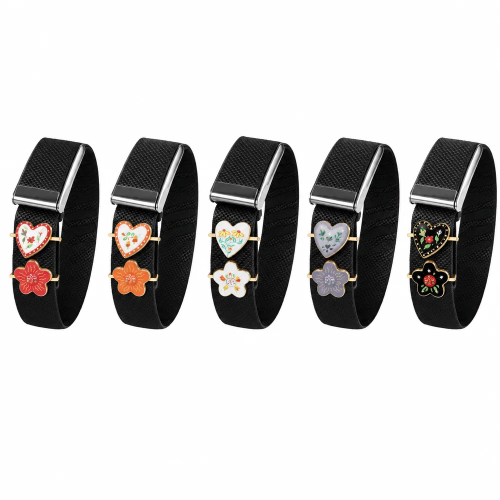 Heart Shaped Watch Strap Decorative Ring Metal Flower Watch Bracelet Decoration Cartoonish for Whoop 5.0/5.0 MG/4.0