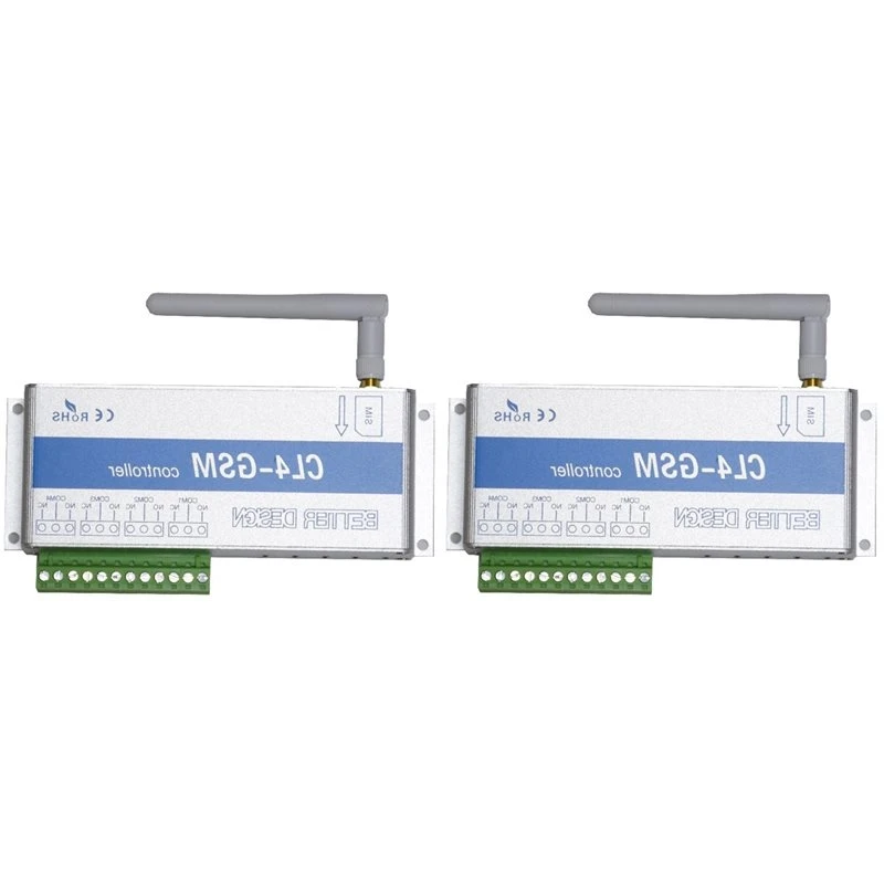 2027 New 2X 4 Channel Relay CL4-GSM SMS GSM APP Wireless Controller GSM Receiver And Switch Gate/Door Opener Operator(US Plug)