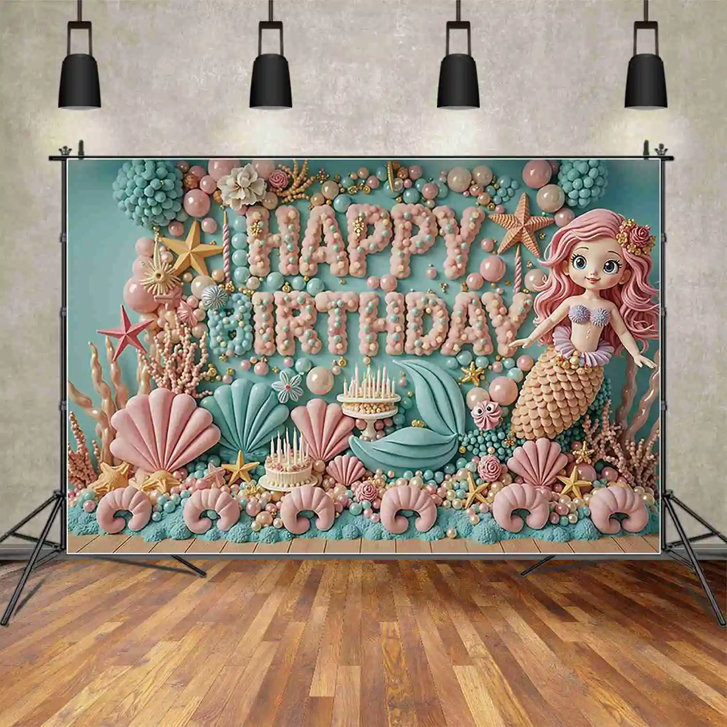 MOON.QG Fondo de unicornio arcoíris fotografía fiesta de cumpleaños sirena cuento de hadas Photozone telón de fondo estudio infantil accesorios para sesión fotográfica