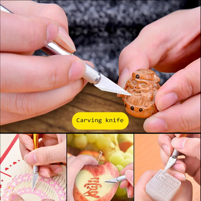 Non-Slip เครื่องตัดมีดใบมีดมีดโลหะมีดชุดเครื่องมือ PCB DIY ซ่อมเครื่องมือแกะสลักหัตถกรรมใบมีดไม้ซ่อมโทรศัพท์
