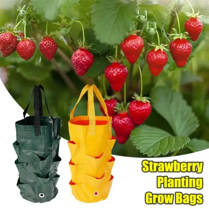 

10/5/3PCS Reusable Planter Pot PE Growing Bags Vegetable Flower Outdoor Planting Bag Hanging Strawberry Potato Flower Planter