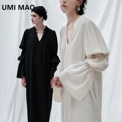 UMI MAO Japanese Fashionable Lazy H Edition Temperament Dress Spring Summer New Style Slimming Comfortable Long Dress For Women