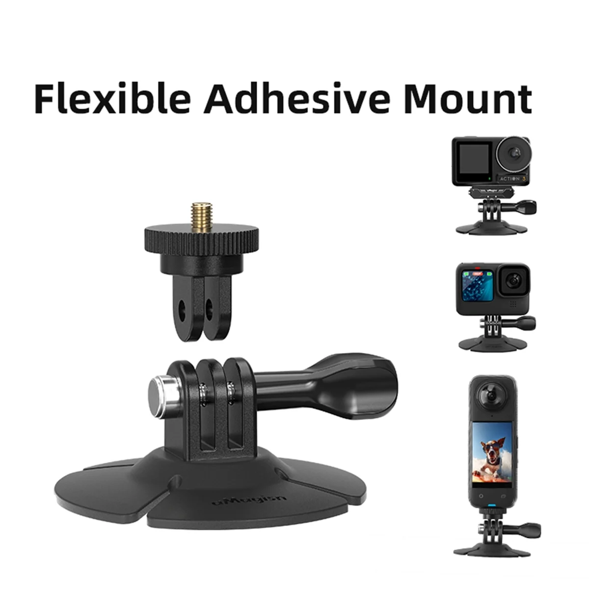 AMAGISN Flexible Adhesive Base for DJI/GoPro/Insta360 Action Camera Motorcycle Helmet Curved Flat Mounts