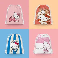 Hello Kitty Sanurgente-Sac de rangement avec cordon de serrage, petit sac de dessin animé, My Melody, divers cosmétiques, trousse de toilette portable, vente en gros