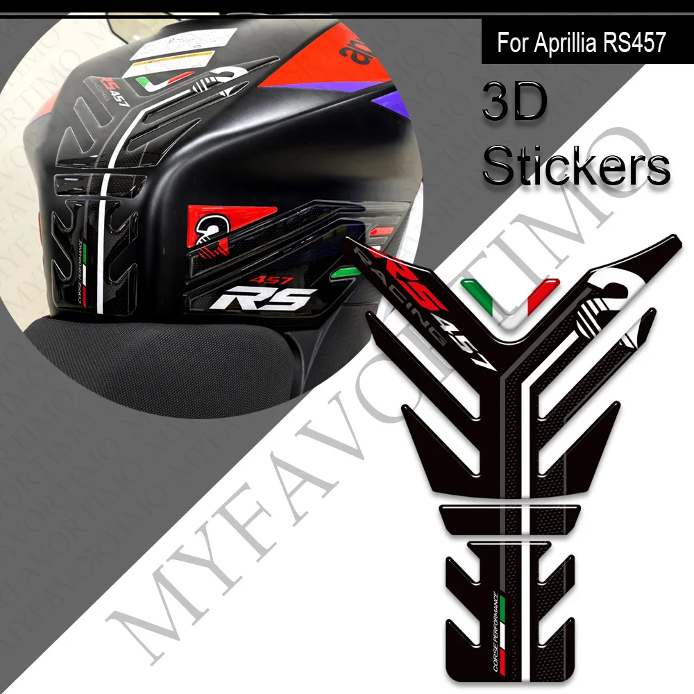 Motorcycle Tank Pad Side Grips Gas Fuel Oil Kit Knee Fairing Fender Wheels Protector Stickers For Aprilia RS457 RS 457 2024 2025