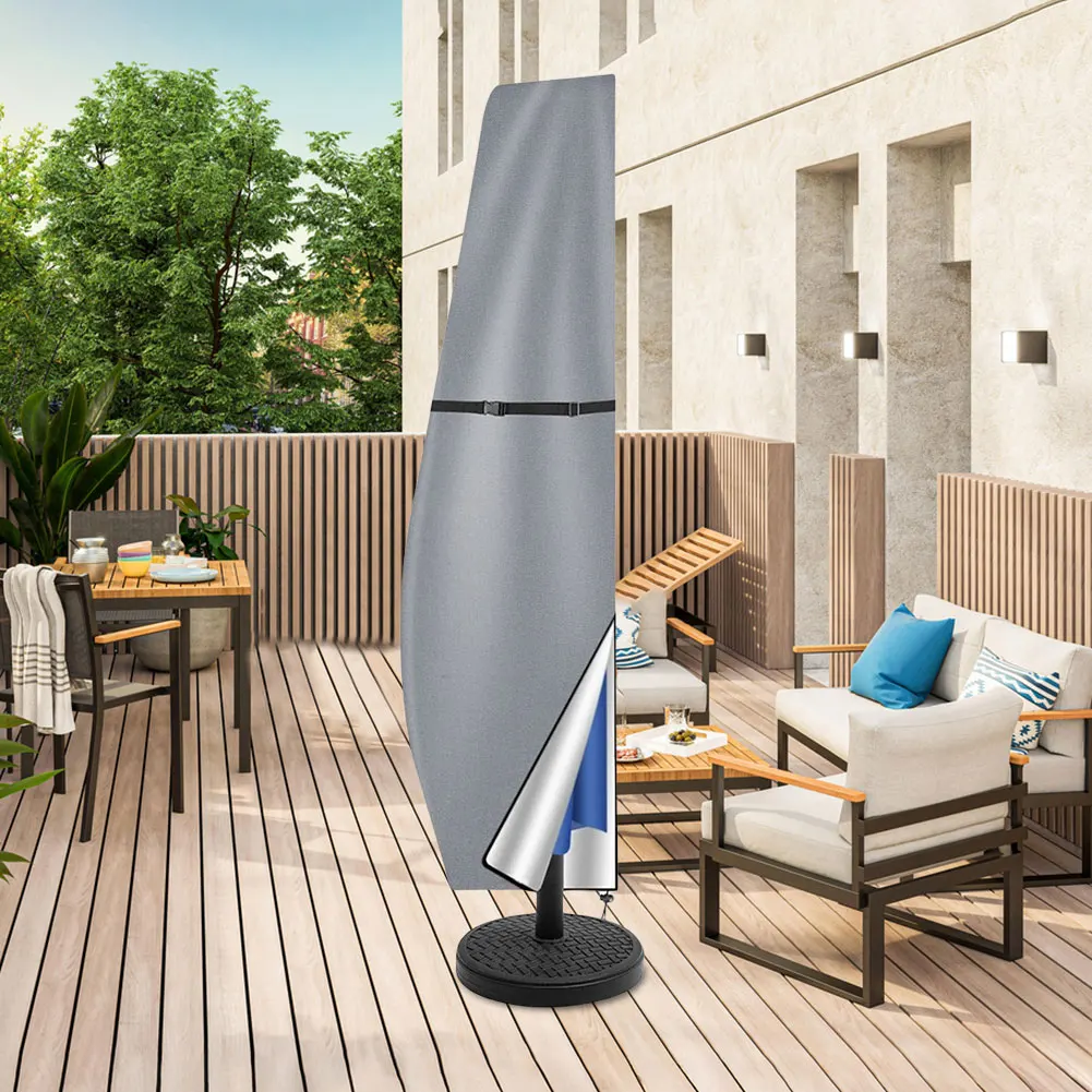 ผ้าคลุมกันรังสียูวีสำหรับกลางแจ้งแบบมีซิป ผ้าคลุมร่มกันแดดกลางแจ้ง ผ้าคลุมร่มกันฝนสำหรับร่มกลางแจ้ง