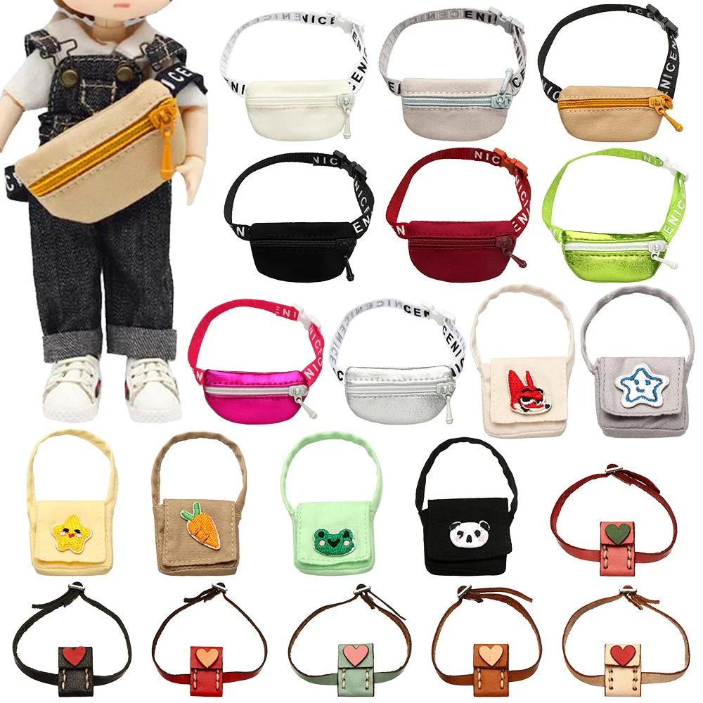 Fashion Miniature Bag For 1/6 1/8 1/12 Blyth OB11 Doll Toys Backpack Doll Clothes Accessories Doll Purse Belt Bag Handbag