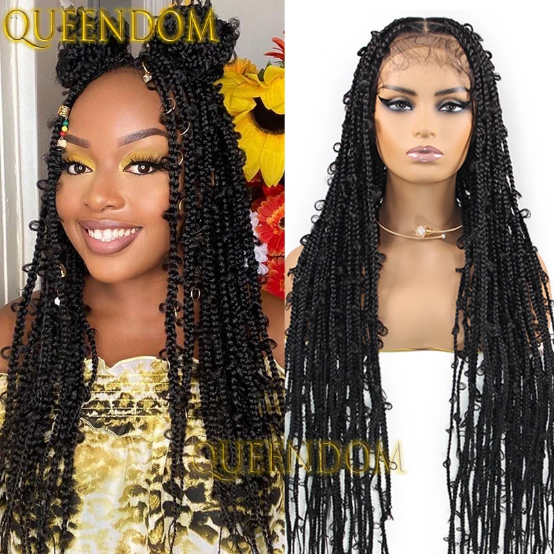 

Synthetic Full Lace Butterfly Locs Braid Wig Knotless Handmade Box Braided Lace Front Wig 36'' Cornrow Crochet Plait Braids Wigs