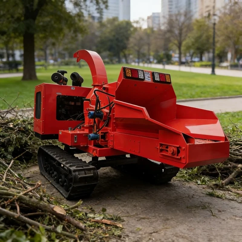 Commercial Wood Chipper Shredder Portable Tree Crusher Machine Forestry Wood Grinder Customized Chip Size Adjustment Mechanism