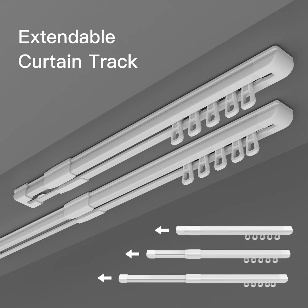 Extendable Curtain Rail System Adjustable Curtain Track Retractable Curtain Track with Telescopic Function