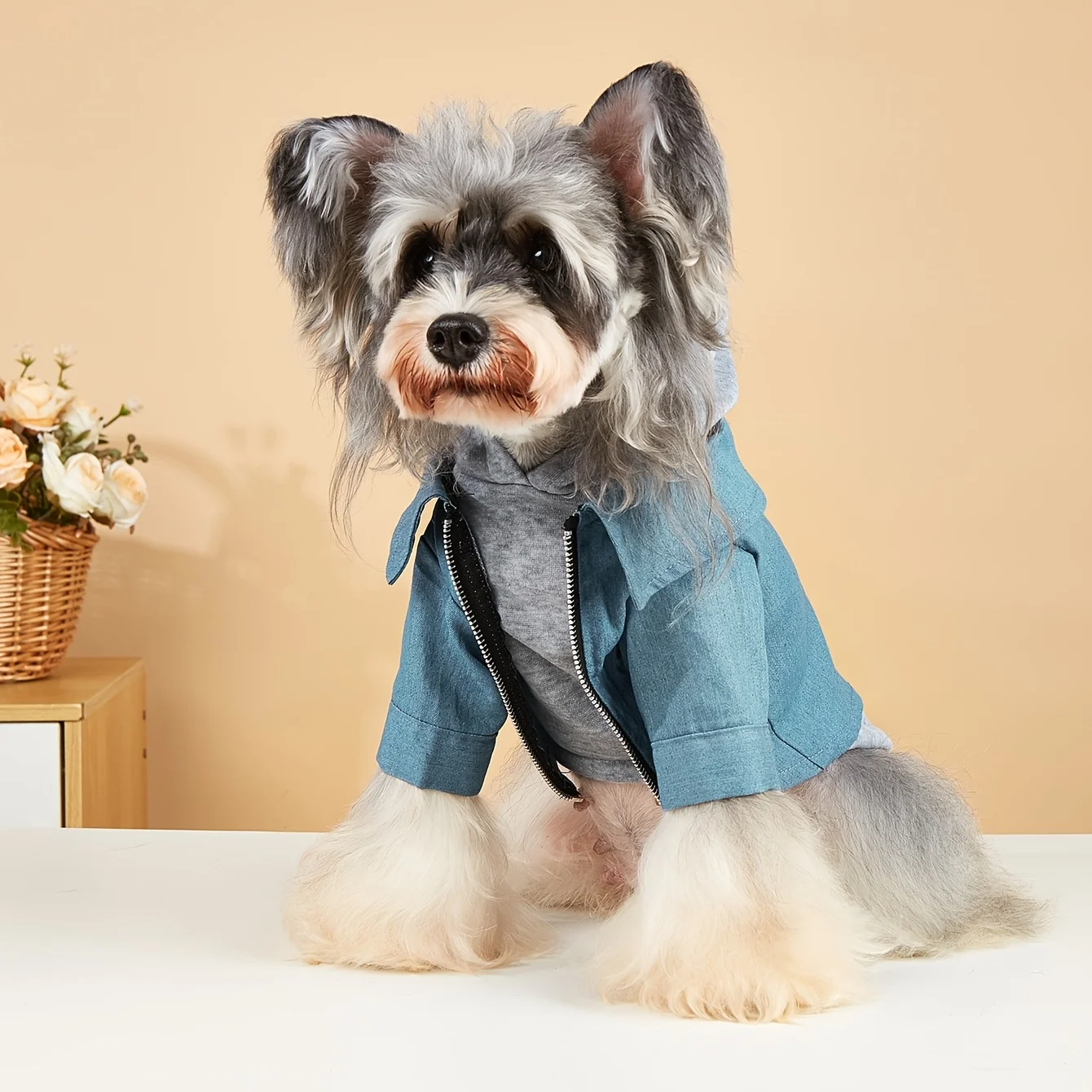 Winter-Hundekleidung, warme Haustier-Kapuzenpullover, modischer, bequemer Hundemantel für kleine und mittelgroße Hunde – Detail 9