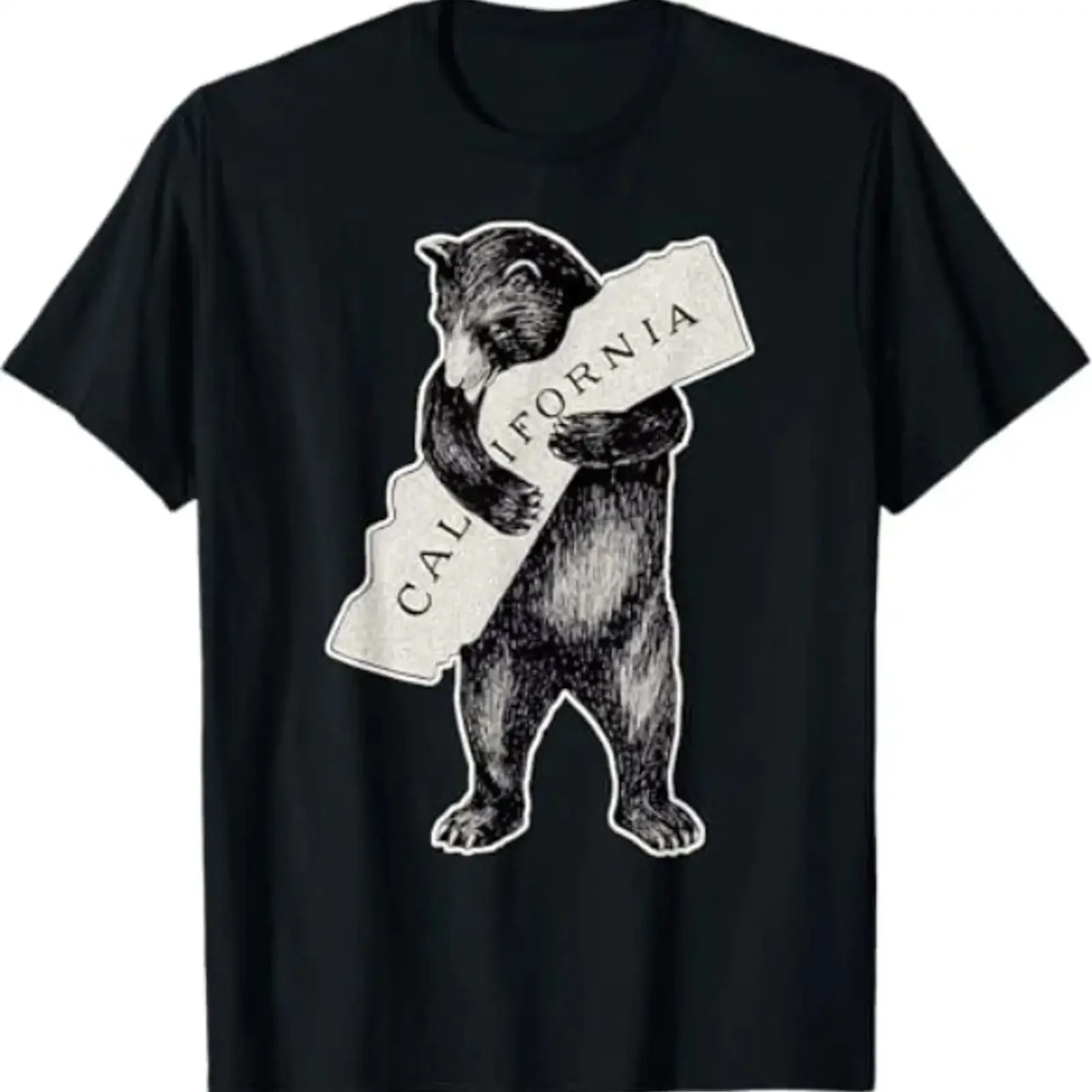 Camiseta I Love California Art Retro Vintage Cali Pride Bear, Estilo Vintage, Lavada, Elegante, Transpirable, Suave y Elástica, Ropa de Diseñador