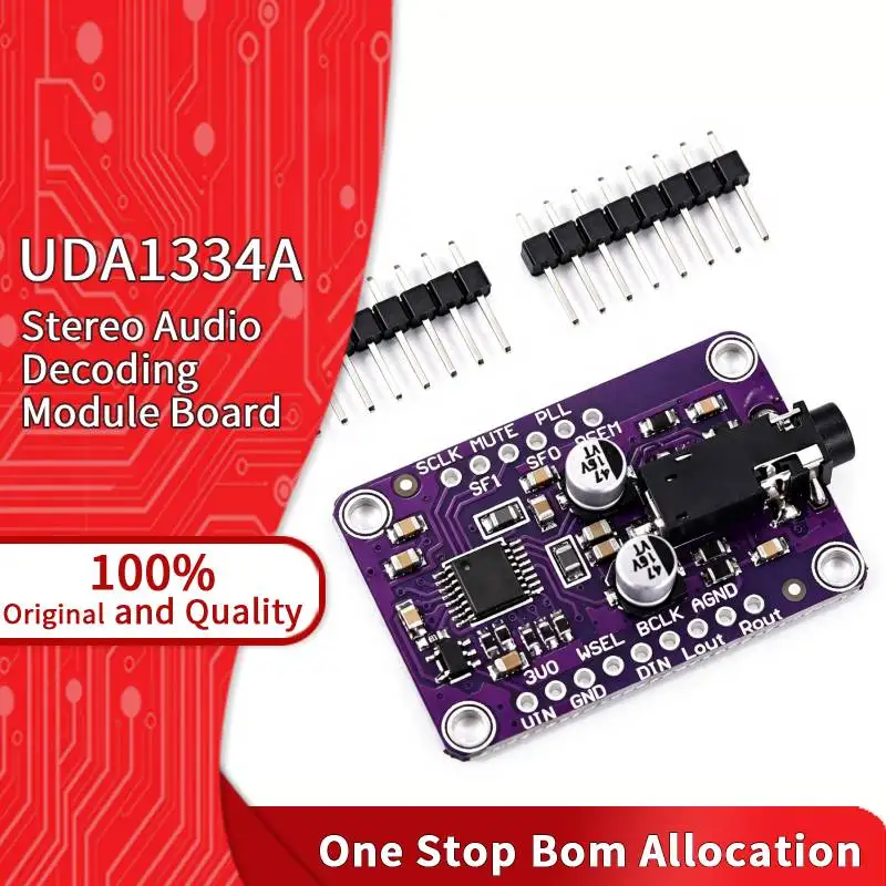 UDA1334A I2S DAC Audio Stereo Decoder Module 24bit 96kHz Line Out For Amplifier Headphones IC Integrated Circuit Accessories