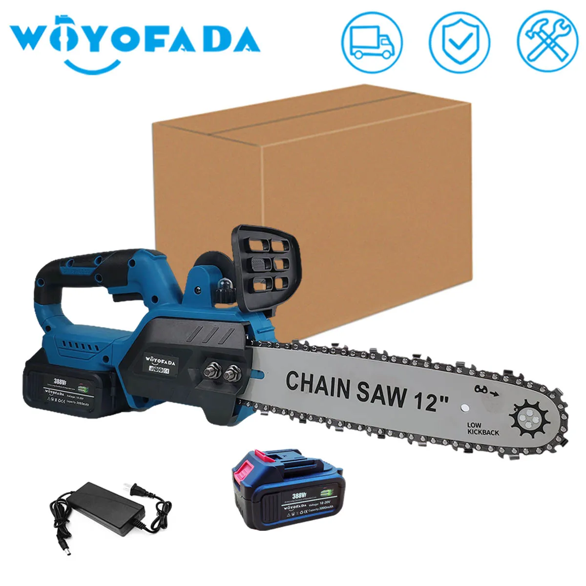 12 Inch Brushless Electric Chainsaw Cordless Lubricating Oil Chain saw For Makita battery Wood Cutter Woodwork Garden Tools