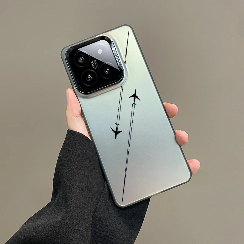 حافظة هاتف شعبية للطائرة لهاتف XiaoMi 15 14 13 12 11 Pro Ultra Laser Hard PC + حافظات من البولي يوريثان الحراري-H367