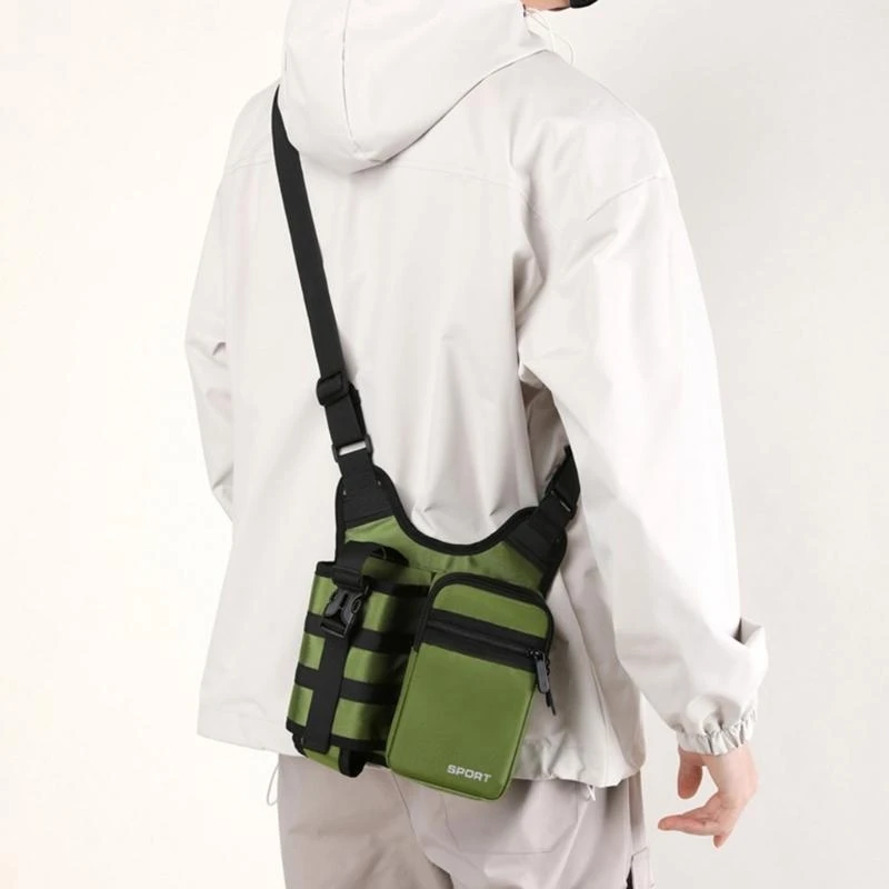 Women Multi-Pocket Shoulder Bag Practical Waist Bag Nylon Messengers Bag Female Tacticals Crossbody Bag for Outdoor