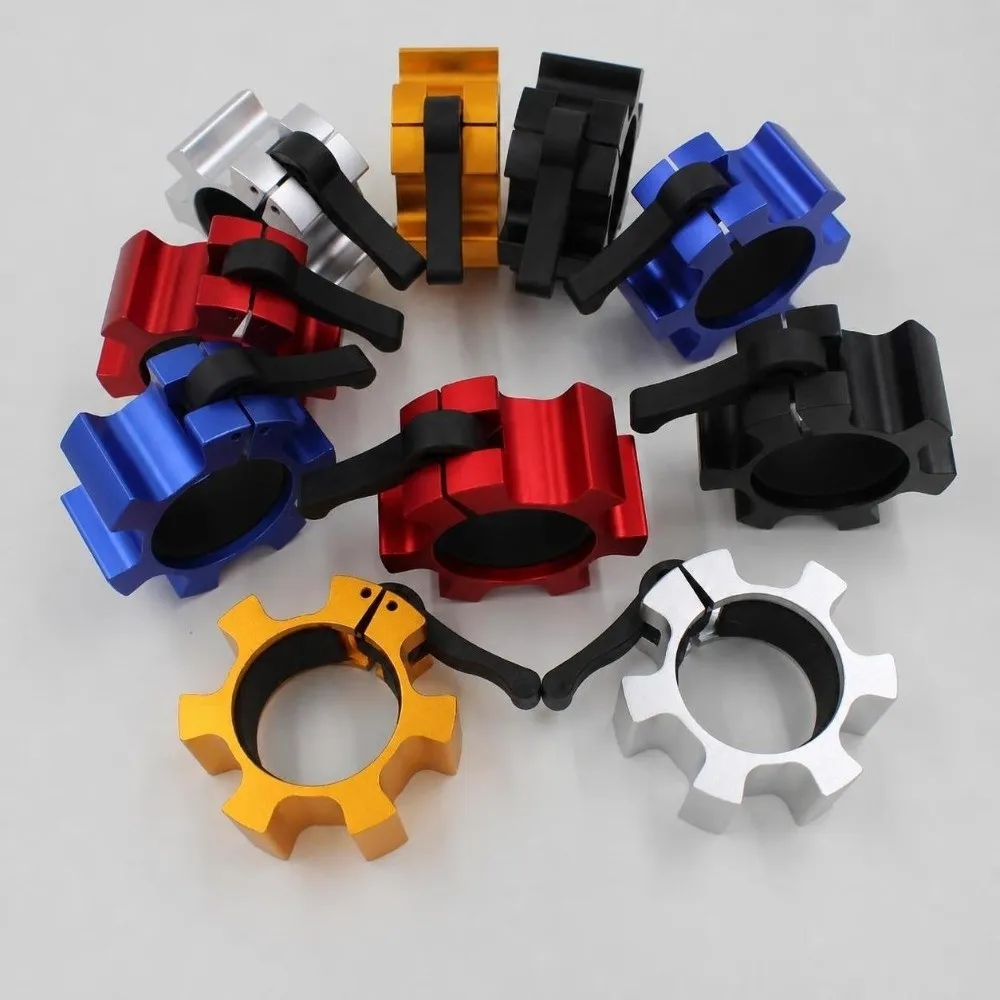 2pcs 2 Inch Barbell Clamps Aluminum Alloy Quick Release Barbell Collars Heavy Duty Strength Training Barbell Clips