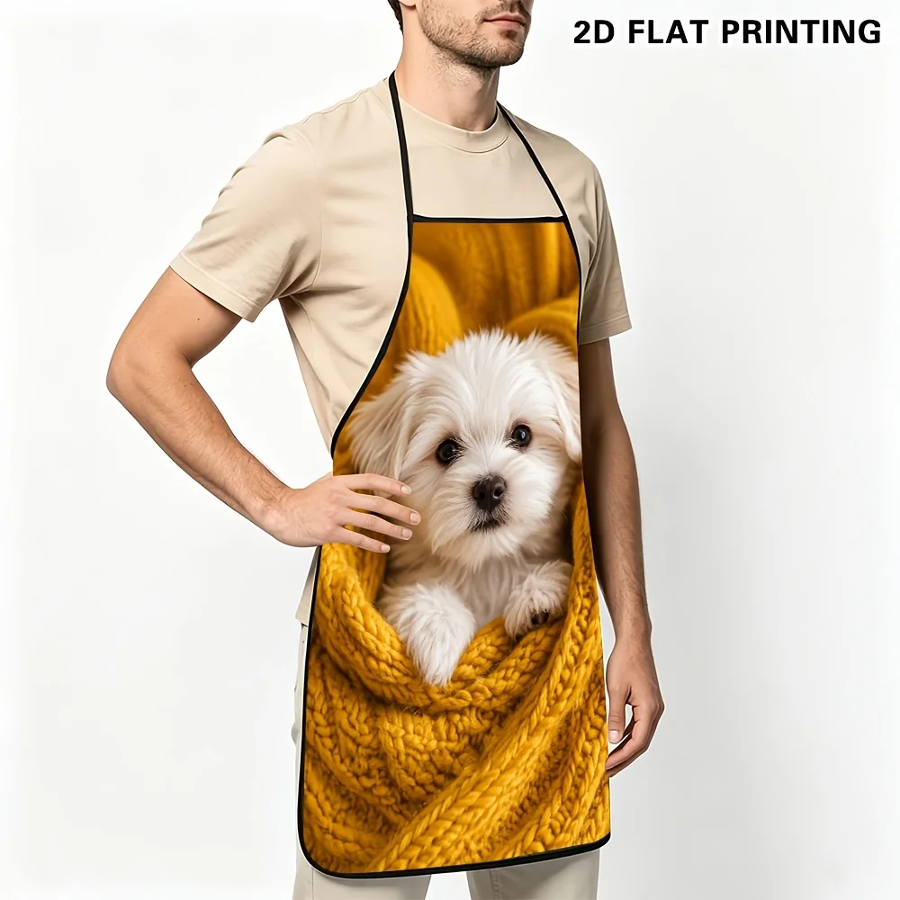 Cute Dog Portrait Apron Kitchen Apron Apron for Cooking Baking BBQ Picnic Gift for Pet Lovers