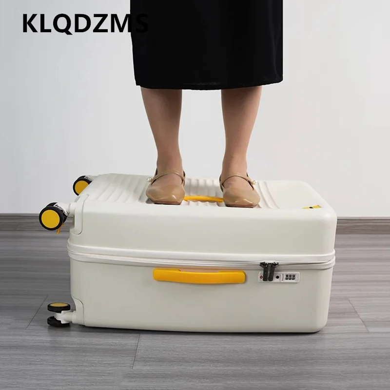 KLQDZMS حقيبة على عجلات سعة كبيرة حقيبة تروللي بعجلات طالب الأسرة أساسيات السفر 24 "26" 28 بوصة عجلة عالمية الأمتعة #6