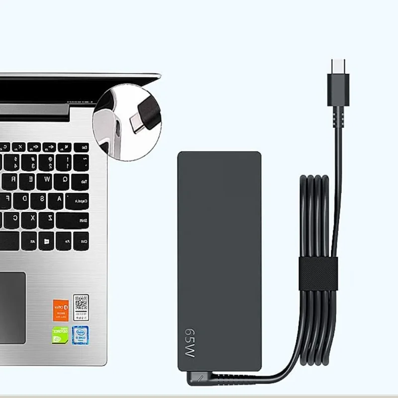 65W Type C 20V 3.25A USB C Laptop Power Adapter AC Charger For Lenovo Thinkpad X1 Carbon Yoga X270 X280 T580 P51 P52s E480 E470