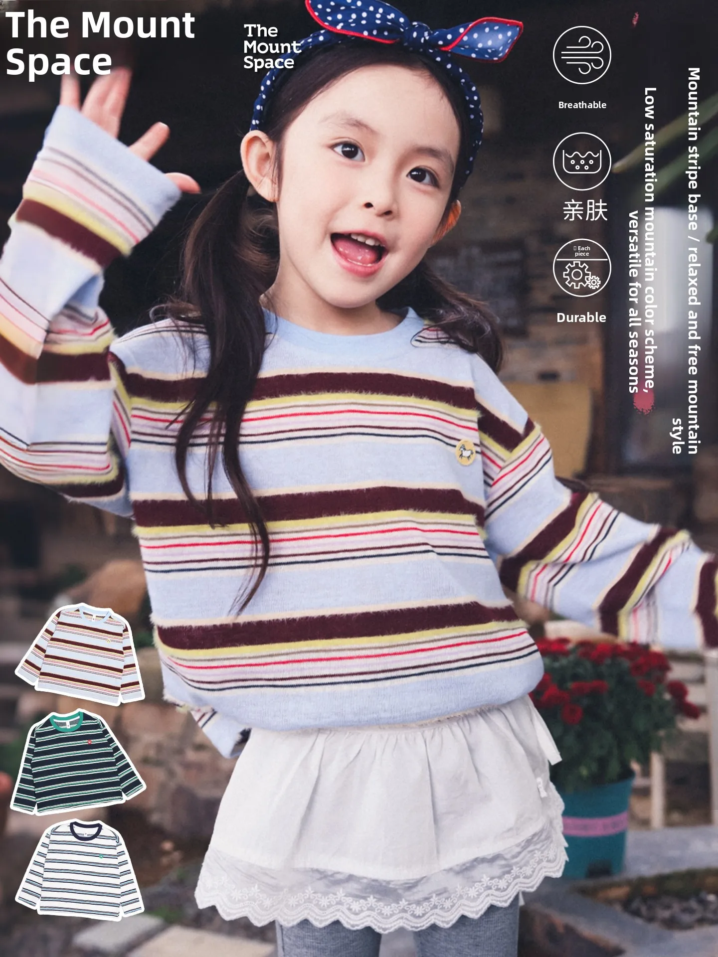 Outdoor Style Long Sleeve round Neck Striped T-Shirt Casual Comfortable Cotton Polyester Blend Spring Autumn New Arrival for ...