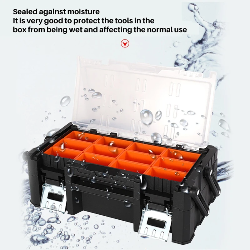 Portable Parts Storage Box Hardware Screws Tool Box  Multi-Grid Tool Organizer Box Tool Box Arrangement Garage Storage