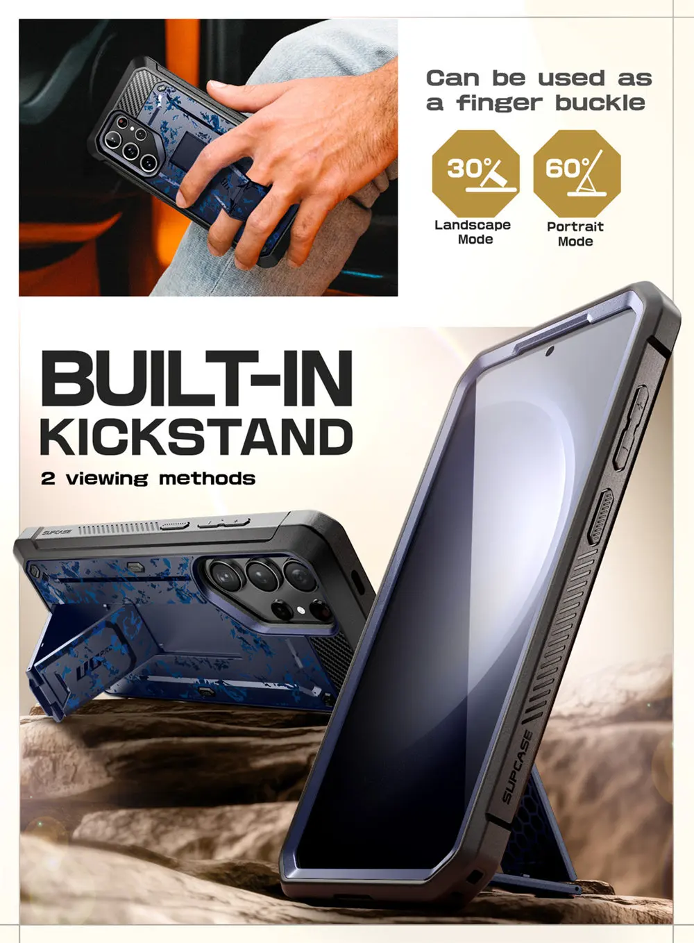 SUPCASE For Samsung Galaxy S24 Ultra Case UB Pro Full-Body Dual Layer Rugged Belt-Clip Phone Case with Built-in Screen Protector