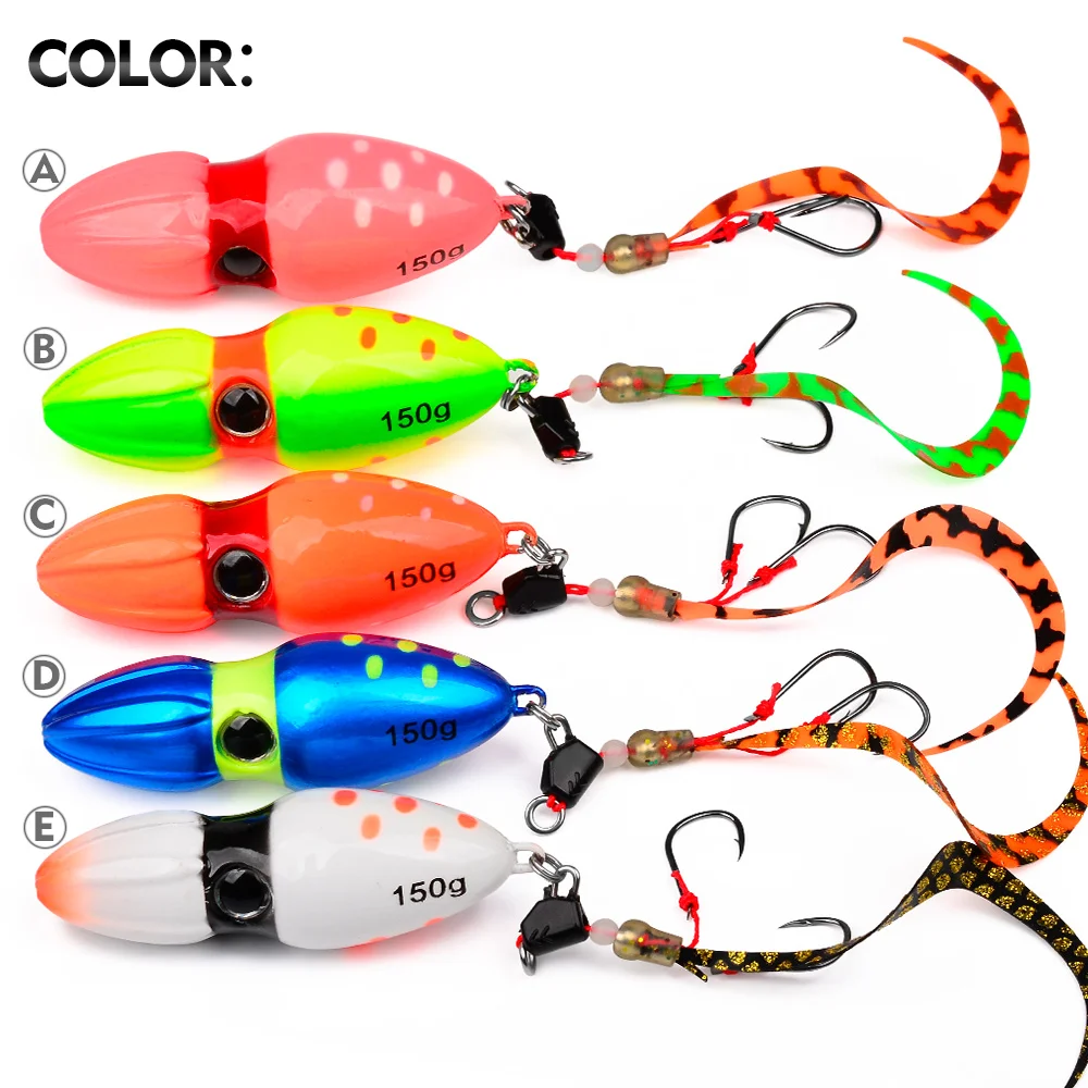 PROBEROS 1PC Gourd Slider Jig Saltwater Jigging Lure Slow Jig Head With with Butterfly Hook and Skirt Lureluminous Fishing Bait view 3