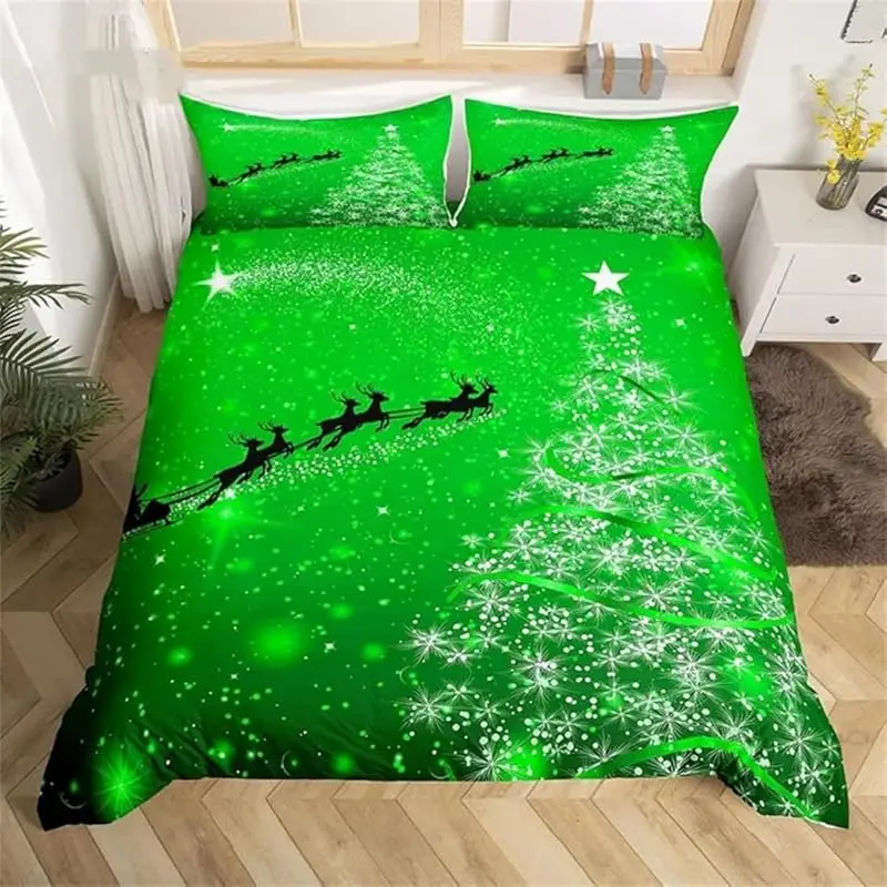 268/10000 Real-Time Translation Translation Merry Christmas big bed duvet cover, Happy New Year farmhouse decoration duvet cove