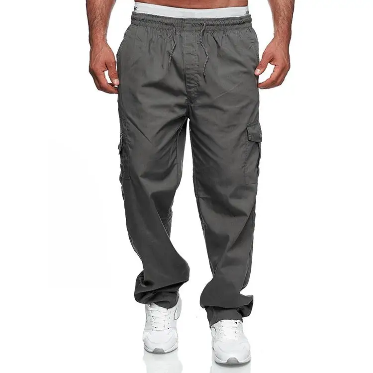 

2025 New versatile trend fashion men's casual multi-pocket loose straight-leg work pants outdoor long pants fitness pants