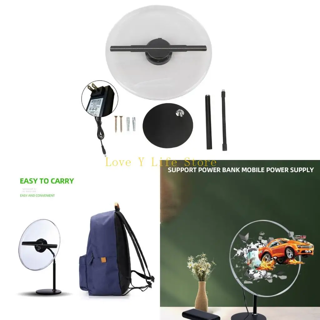 

L74C Remote Controlled Hologram Fan Screen 110V Supports MP4 AVI JPG Commercial
