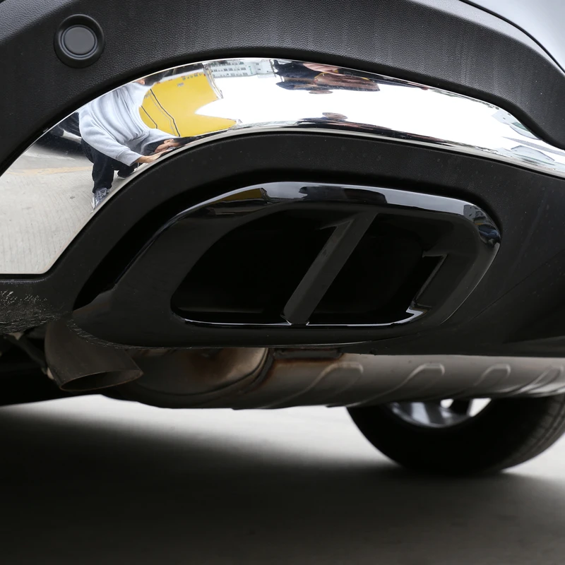 

ABS Piano Black Quad Exhaust Trim Cover for Mercedes GLC GLE GLS X253 V167 X167 2020-2021-2022 Rear Bumper Decoration 2Pcs/Set